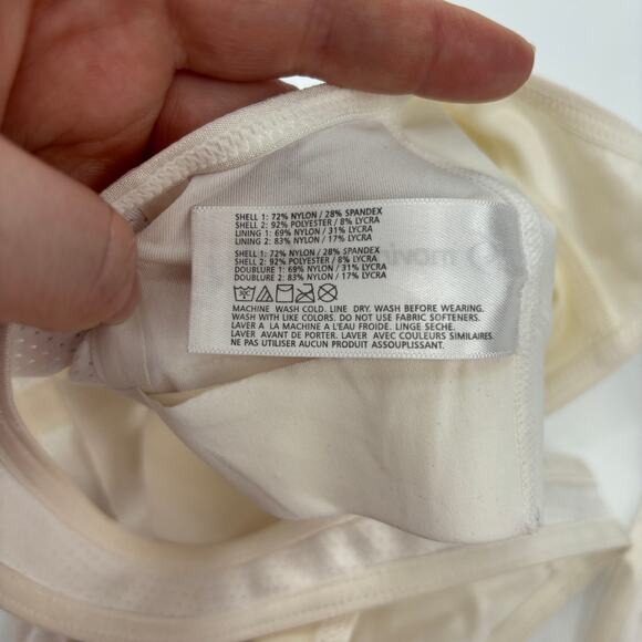 Moving Comfort Bra Womens Medium 34AB-36A Sports Wireless Crossback Ivory Mesh - Picture 4 of 4